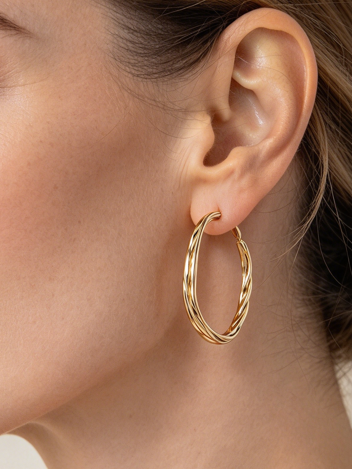 Double Twisted C-Hoop Earrings