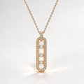 Oval Hollow Paved CZ Necklace