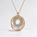 Double Oval MOP CZ Necklace