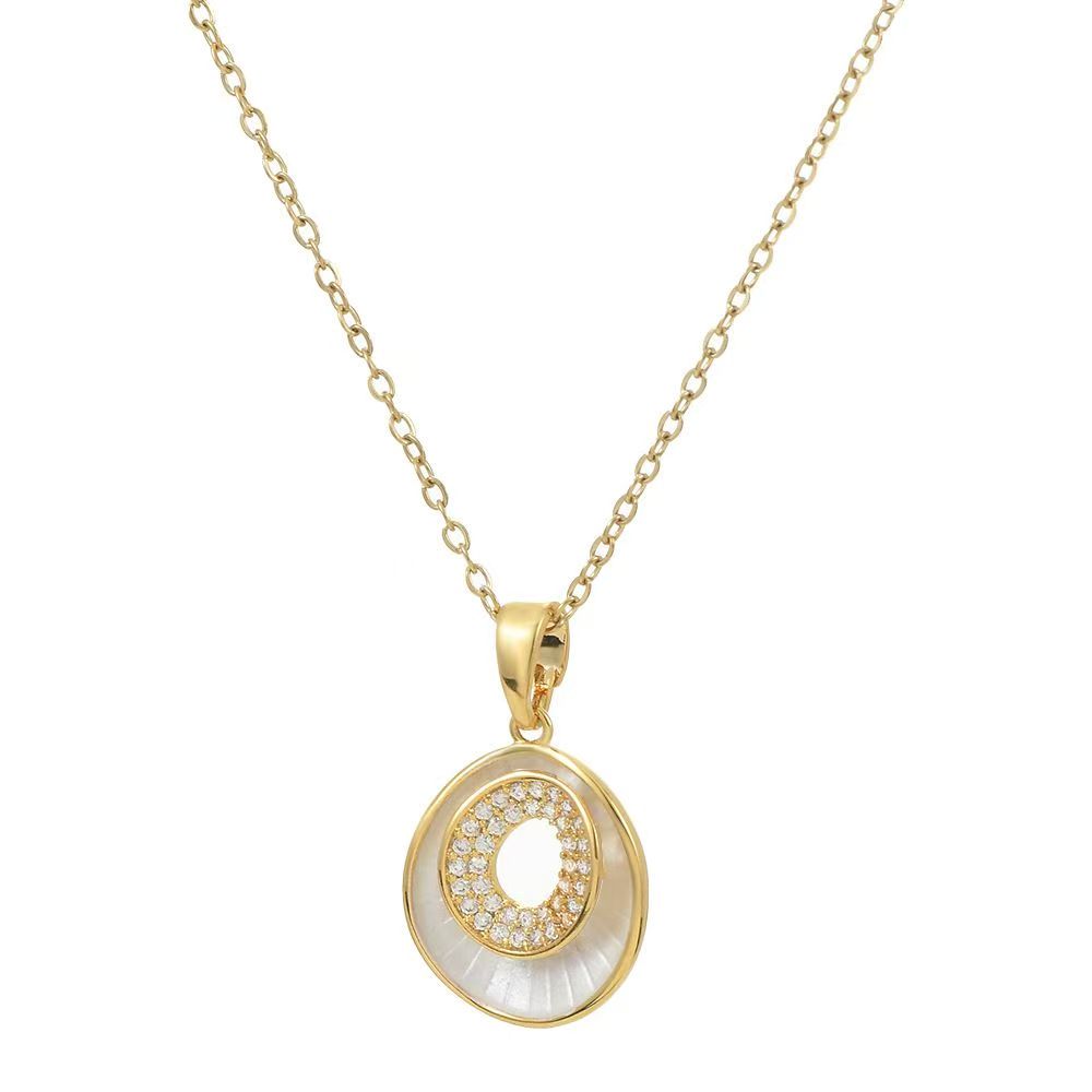 Double Oval MOP CZ Necklace