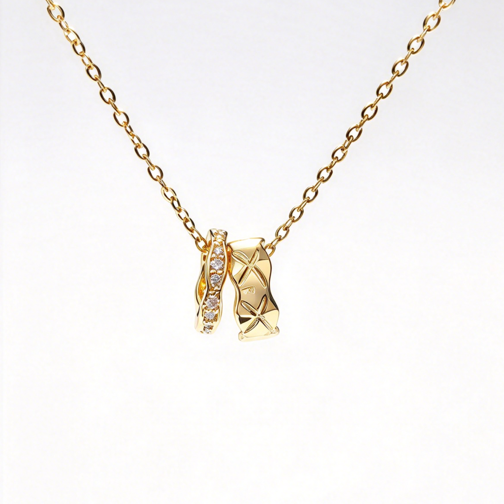Dual Ring CZ Necklace