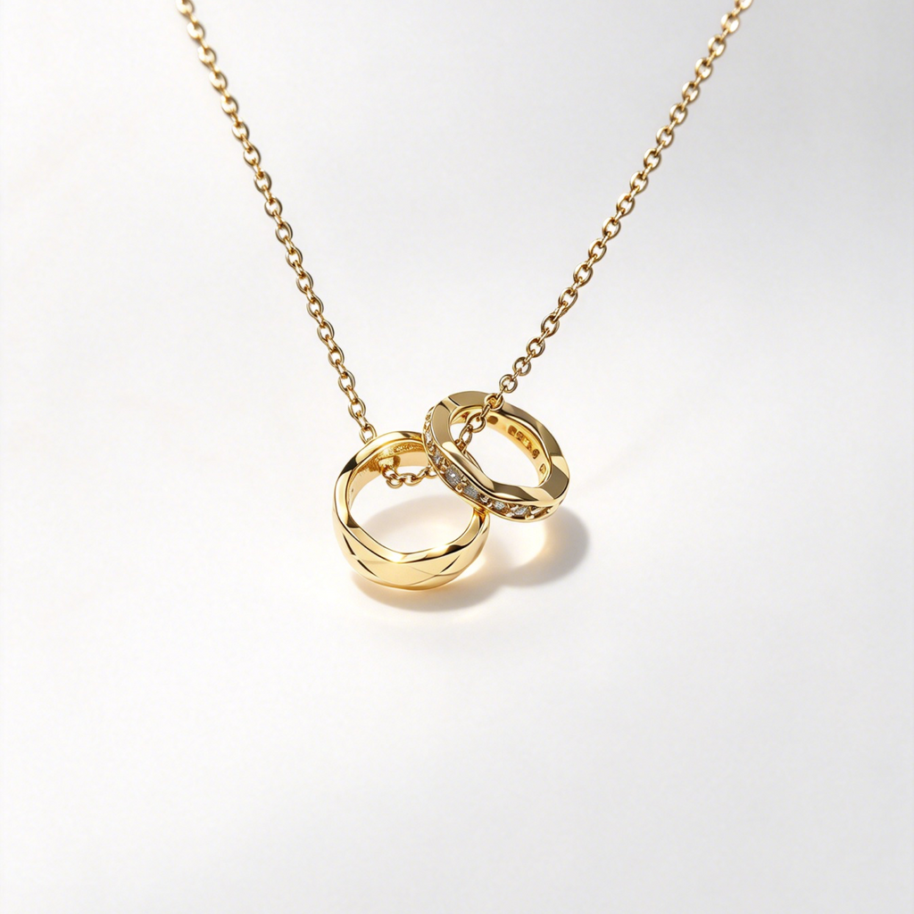 Dual Ring CZ Necklace