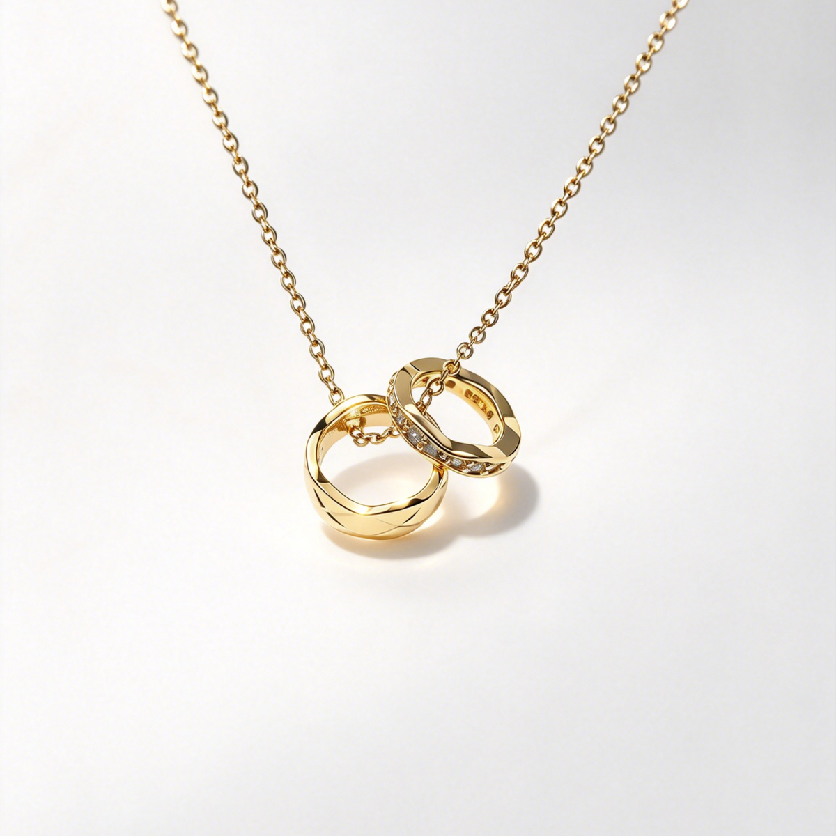 Dual Ring CZ Necklace