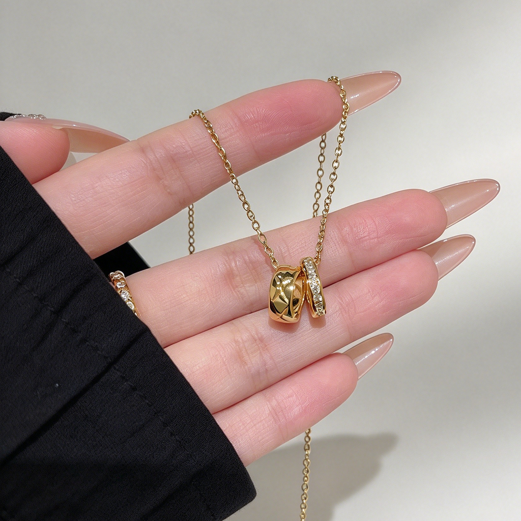 Dual Ring CZ Necklace