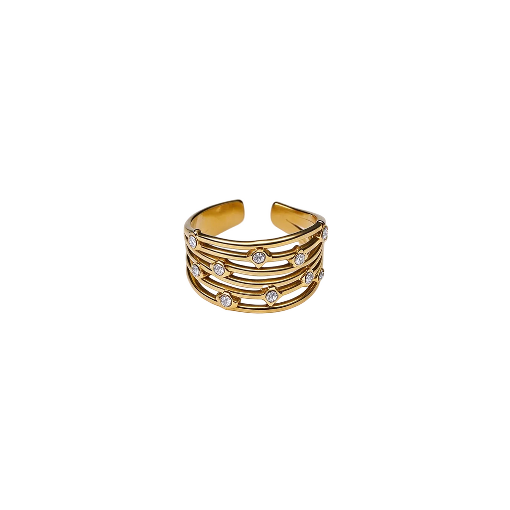 Multi Layer CZ Open Ring