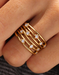 Multi Layer CZ Open Ring